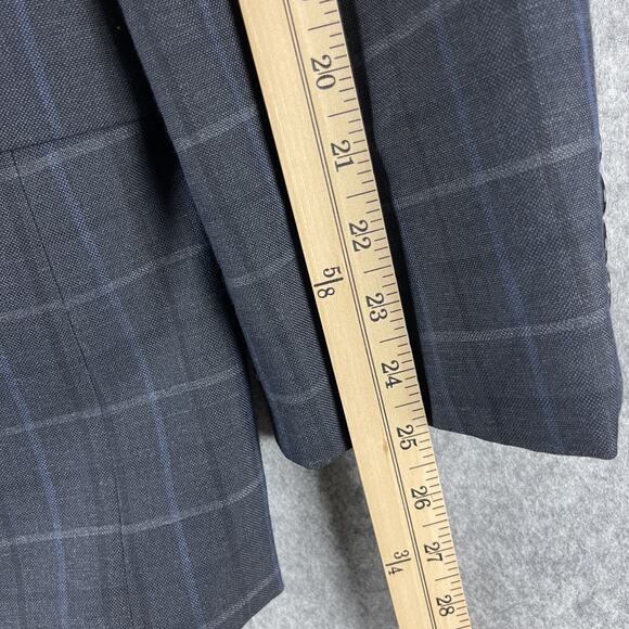 Stafford Year Round Blazer Sport Coat Mens 42R Blue Plaid Classic Fit Travel - Picture 11 of 16